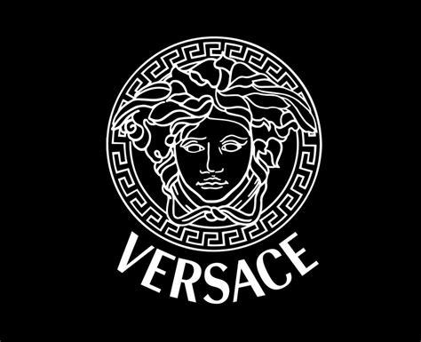 el logo de versace|Versace logo black and white.